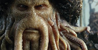 Davy Jones, a character with a beard of octopus tentacles.