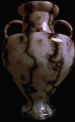 A figure from Perlin&rsquo;s 1985 paper: a marble-textured vase made with noise.