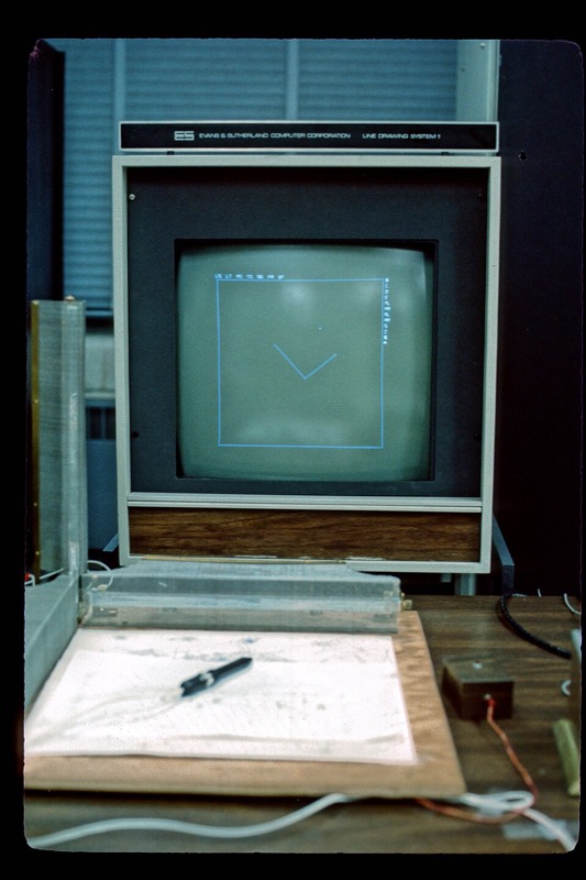 The Evans and Sutherland LDS-1 display processor cabinet on museum display.